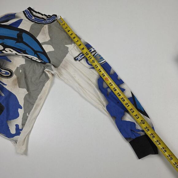 Vintage AXO Sport Shirt Mens Large Blue White Motocross Racing Jersey 90s - Picture 6 of 9